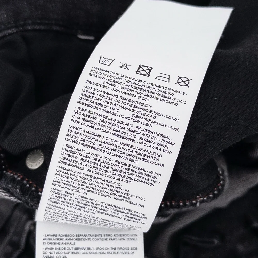 NWT Armani Exchange Mens 33x31 Black J27 Skinny Biker Moto‎ Jeans Stretch Denim